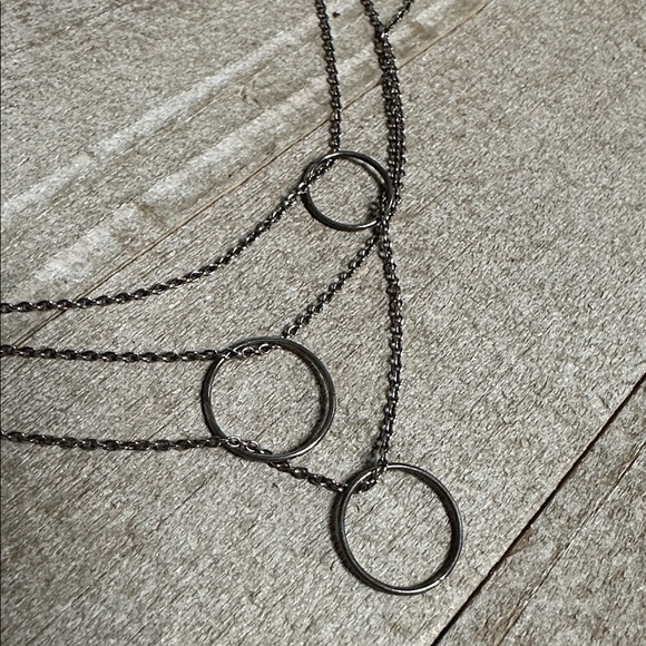 925 sterling silver great shape unique intertwining circle hoop chain necklace - Picture 4 of 7